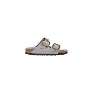 Birkenstock Gray Leather Flat Women's Sandals